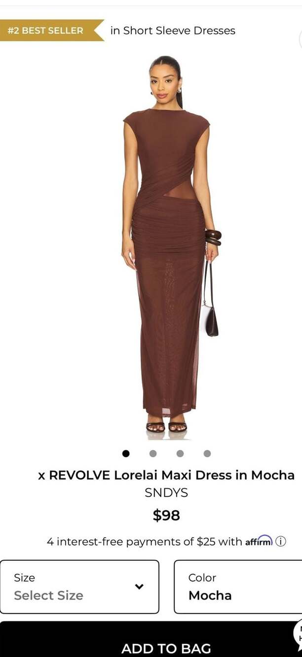 SNDYS Lorelai Maxi Dress in Mocha Sz M